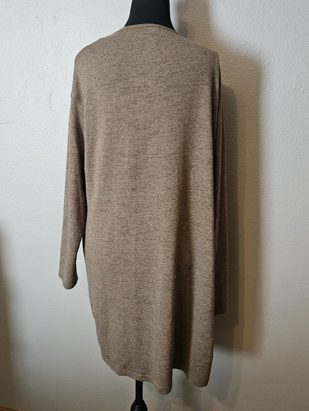 Women's Large  Open-Front Long Cardigan Sweater - Brown - Picture 4 of 6
